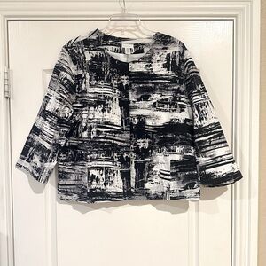 Chico’s Black and White Abstract Jacket